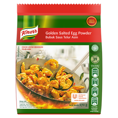 Knorr Golden Salted Egg Powder - Knorr Golden Salted Egg Powder adalah bumbu serbaguna untuk menciptakan kreasi hidangan tanpa batas.